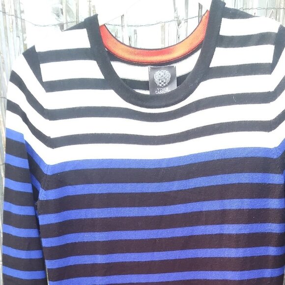 Vince Camuto Striped Fit & Flare Dress - M - Picture 3 of 15